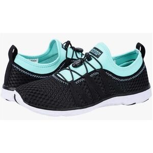 Aleader Women's Mesh Slip On Water Shoes XDrain Sole Black/Cyan/Blue - Size 9